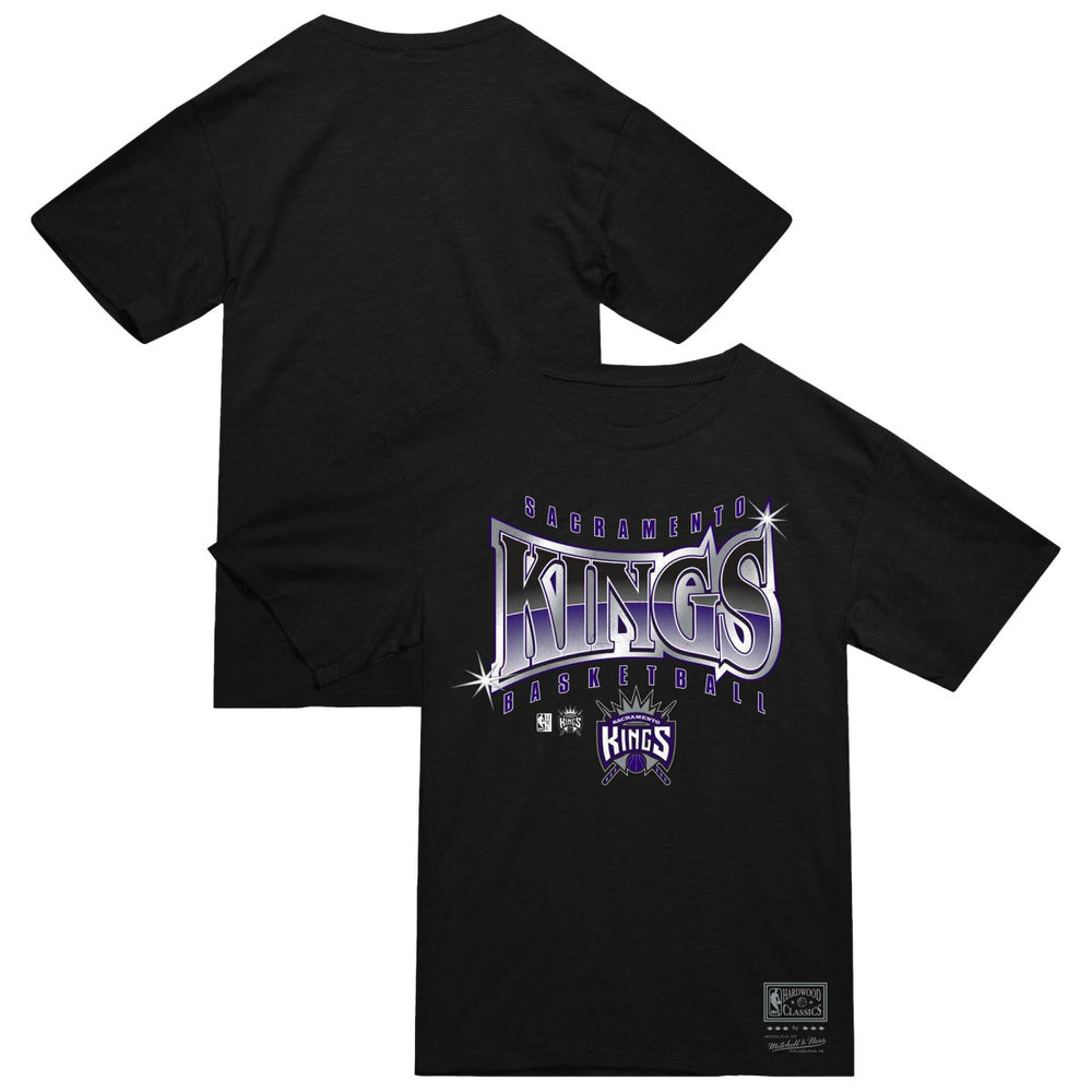 Sacramento Kings Worldwide Collection Glow Up T-Shirt Black - Mitchell & Ness