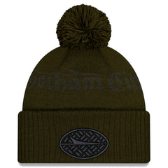 New York Jets New Era 2025 Rivalries Collection Sideline Cuffed Knit Hat with Pom - Gotham Green Hats