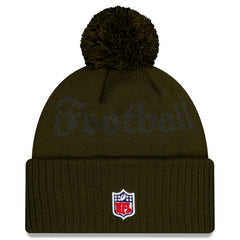 New York Jets New Era 2025 Rivalries Collection Sideline Cuffed Knit Hat with Pom - Gotham Green Hats