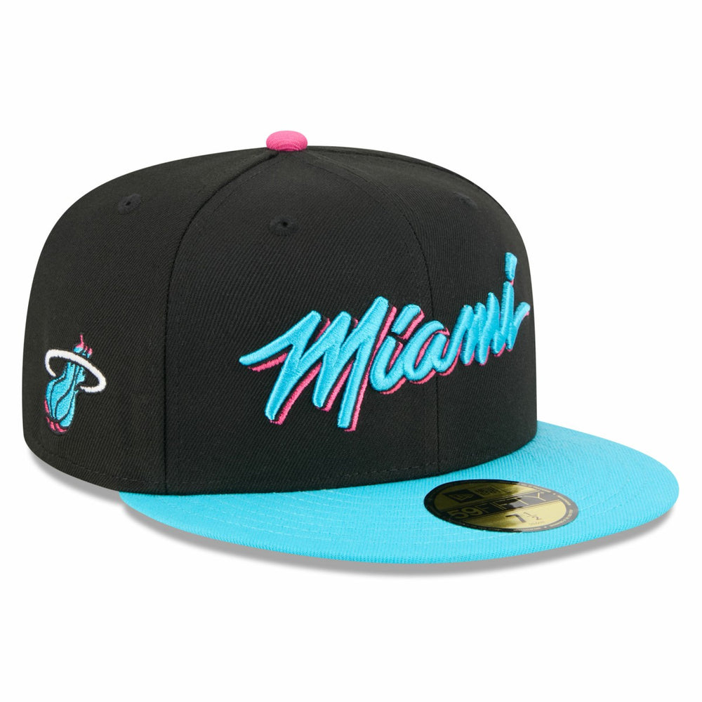 Miami Heat 2025/26 City Edition 59FIFTY Fitted Hat Black/Turquoise - New Era