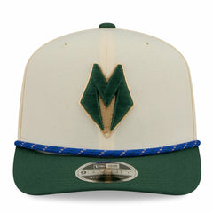 Milwaukee Bucks 2025/26 City Edition 9SEVENTY Adjustable Hat Cream/Hunter Green - New Era