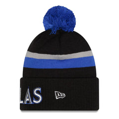 Dallas Mavericks 2025/26 City Edition Cuffed Knit Hat with Pom Black/Blue - New Era
