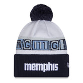 Memphis Grizzlies 2025/26 City Edition Cuffed Knit Hat with Pom Navy/White - New Era