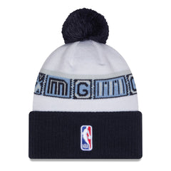 Memphis Grizzlies 2025/26 City Edition Cuffed Knit Hat with Pom Navy/White - New Era