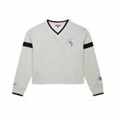Tampa Bay Buccaneers Women's Cropped V-Neck Sweatshirt - Gray Sweatshirts