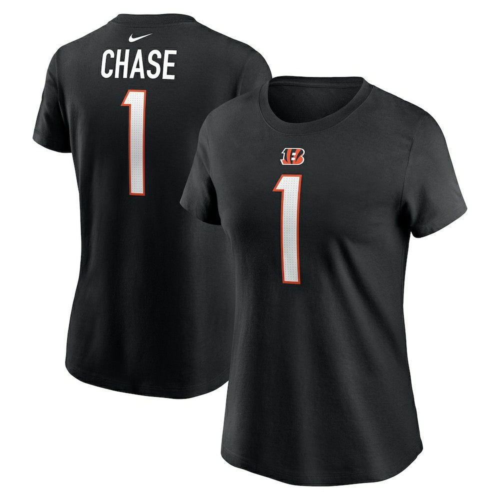 Ja'Marr Chase Cincinnati Bengals Women's Player Name & Number T-Shirt - Black T-shirts