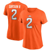 Patrick Surtain II Denver Broncos Women's Player Name & Number T-Shirt - Orange T-shirts