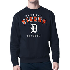 Detroit Tigers Starter Team Logo Fleece Pullover Sweatshirt - Navy Pullover