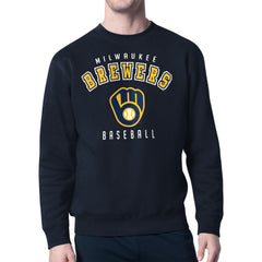 Milwaukee Brewers Starter Team Logo Fleece Pullover Sweatshirt - Navy Pullover