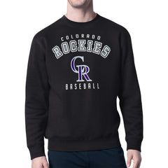 Colorado Rockies Starter Team Logo Fleece Pullover Sweatshirt - Black Pullover