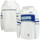 Seattle Seahawks Women's Plus Size Head Coach Throwback Pullover Hoodie - White Hoodies