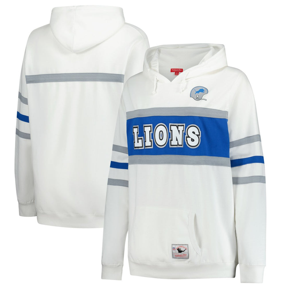 Detroit Lions Women's Plus Size Head Coach Throwback Pullover Hoodie - White Hoodies