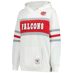 Atlanta Falcons Women's Plus Size Head Coach Throwback Pullover Hoodie - White Hoodies