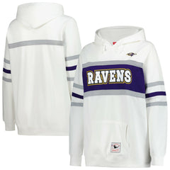 Baltimore Ravens Women's Plus Size Head Coach Throwback Pullover Hoodie - White Hoodies