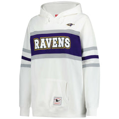 Baltimore Ravens Women's Plus Size Head Coach Throwback Pullover Hoodie - White Hoodies