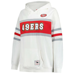 San Francisco 49ers Women's Plus Size Head Coach Throwback Pullover Hoodie - White Hoodies