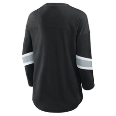 Las Vegas Raiders Women's Plus Size Redzone 3/4-Sleeve Scoop Neck T-Shirt - Black T-shirts