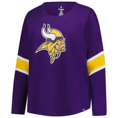 Minnesota Vikings Women's Plus Size Redzone 3/4-Sleeve Scoop Neck T-Shirt - Purple T-shirts