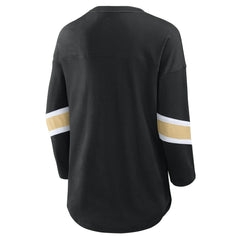 New Orleans Saints Women's Plus Size Redzone 3/4-Sleeve Scoop Neck T-Shirt - Black T-shirts