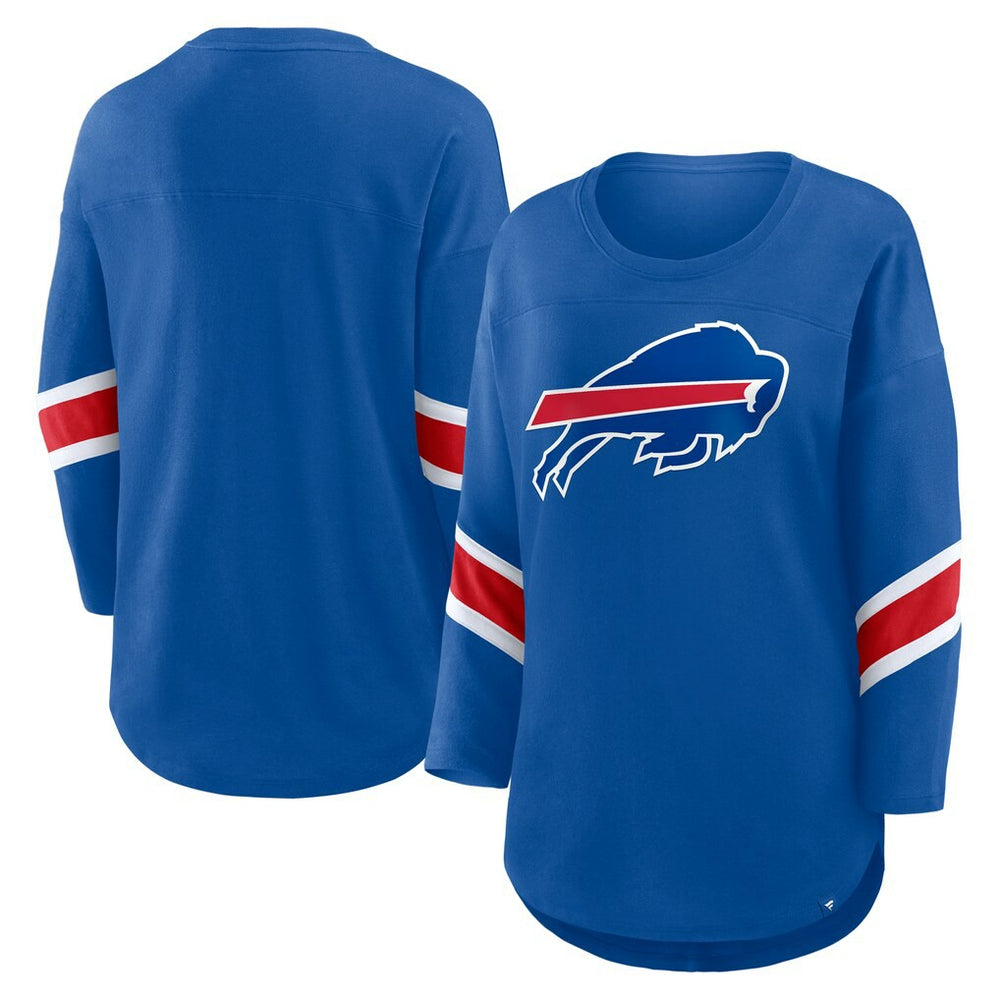 Buffalo Bills Women's Plus Size Redzone 3/4-Sleeve Scoop Neck T-Shirt - Royal T-shirts