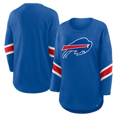Buffalo Bills Women's Plus Size Redzone 3/4-Sleeve Scoop Neck T-Shirt - Royal T-shirts