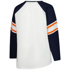 Chicago Bears Women's Plus Size Redzone Lace Up Long Sleeve T-Shirt - White T-shirts
