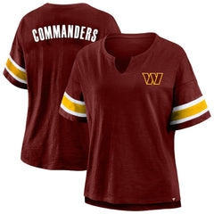 Washington Commanders Women's Plus Size Redzone Notch Neck T-Shirt - Burgundy T-shirts
