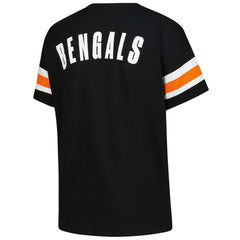 Cincinnati Bengals Women's Plus Size Redzone Notch Neck T-Shirt - Black T-shirts