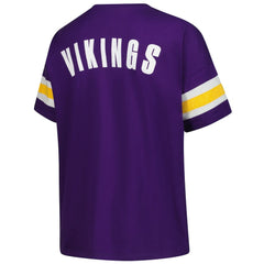 Minnesota Vikings Women's Plus Size Redzone Notch Neck T-Shirt - Purple T-shirts