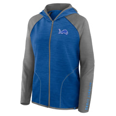Detroit Lions Women's Plus Size End Around Pass Full-Zip Hoodie - Blue Hoodies