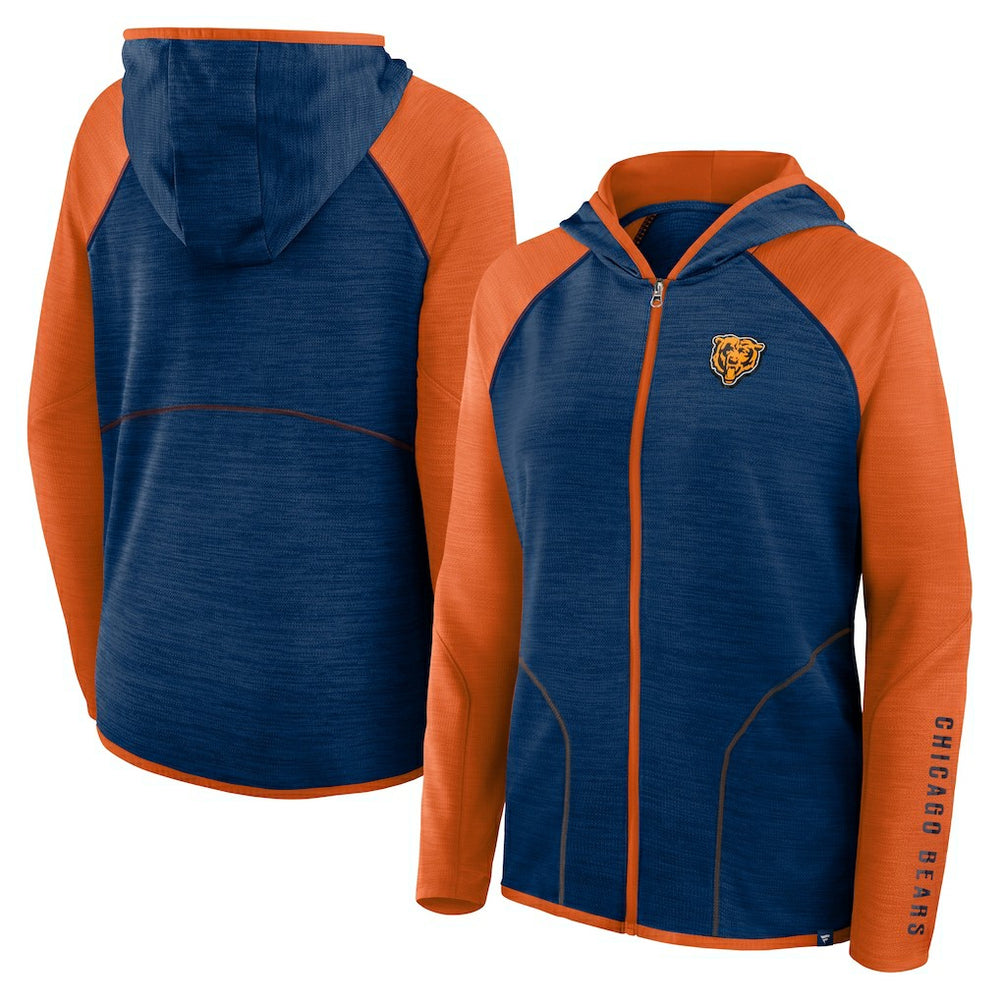 Chicago Bears Women's Plus Size End Around Pass Full-Zip Hoodie - Navy Hoodies