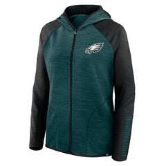 Philadelphia Eagles Women's Plus Size End Around Pass Full-Zip Hoodie - Midnight Green Hoodies