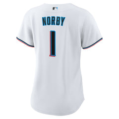 Connor Norby Miami Marlins Nike Women's Home Replica Jersey - White Jerseys