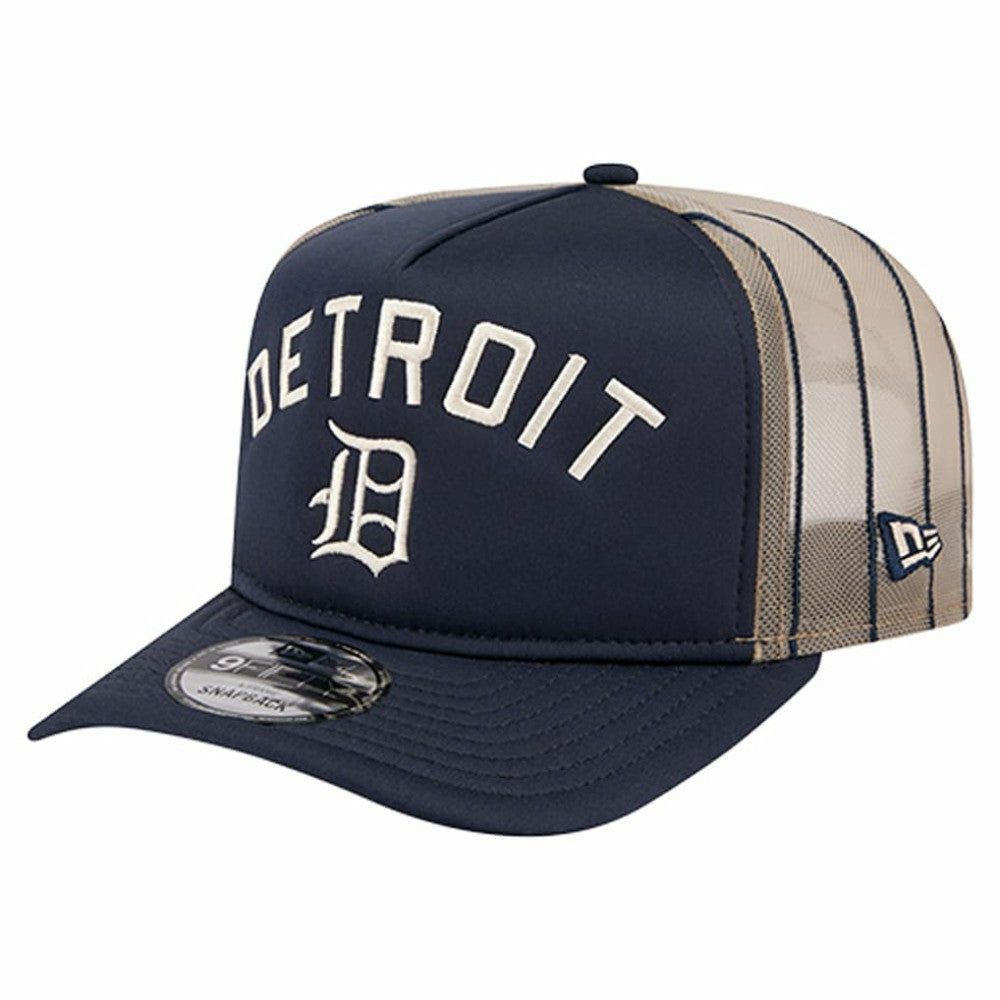 Detroit Tigers New Era Vintage Arched Foam Front 9FIFTY A-Frame Adjustable Trucker Hat - Navy Hats