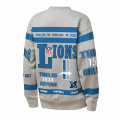 Detroit Lions Youth Throwback All-Over Print Fleece Sweatshirt - Gray Sweatshirts
