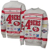 San Francisco 49ers Youth Throwback All-Over Print Fleece Sweatshirt - Gray Sweatshirts