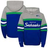 Seattle Seahawks Youth Throwback Head Coach Pullover Hoodie - Royal Hoodies