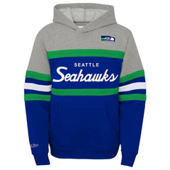 Seattle Seahawks Youth Throwback Head Coach Pullover Hoodie - Royal Hoodies