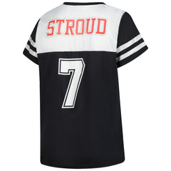 C.J. Stroud Houston Texans Women's Plus Size Bling V-Neck T-Shirt - White T-shirts