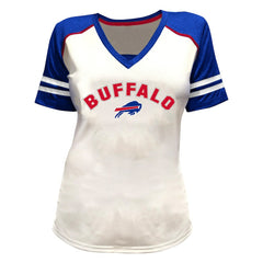 Josh Allen Buffalo Bills Women's Plus Size Bling V-Neck T-Shirt - White T-shirts