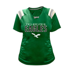 Saquon Barkley Philadelphia Eagles Women's Plus Size Name & Number Raglan Lace V-Neck T-Shirt - Kelly Green T-shirts