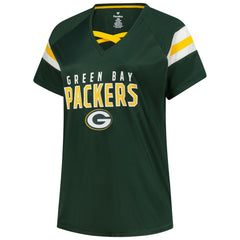 Jordan Love Green Bay Packers Women's Plus Size Name & Number Raglan Lace V-Neck T-Shirt - Green T-shirts