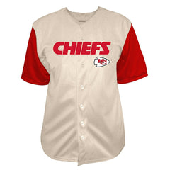 Patrick Mahomes Kansas City Chiefs Big & Tall Baseball Button-Up Shirt - Cream