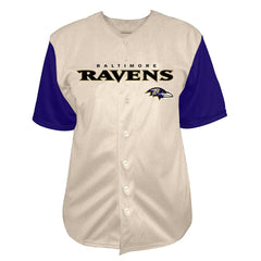 Lamar Jackson Baltimore Ravens Big & Tall Baseball Button-Up Shirt - Cream