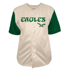 Saquon Barkley Philadelphia Eagles Big & Tall Baseball Button-Up Shirt - Cream
