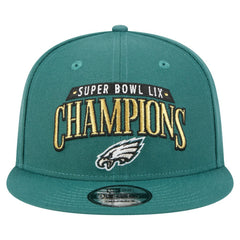 Philadelphia Eagles New Era Super Bowl LIX Champions 9FIFTY Snapback Hat - Midnight Green Hats