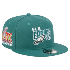 Philadelphia Eagles New Era Super Bowl LIX Champions Side Patch 9FIFTY Snapback Hat - Midnight Green Hats