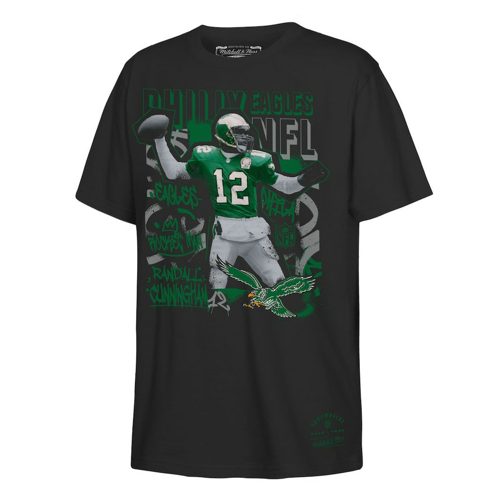 Randall Cunningham Philadelphia Eagles Youth Star Player T-Shirt - Black T-shirts