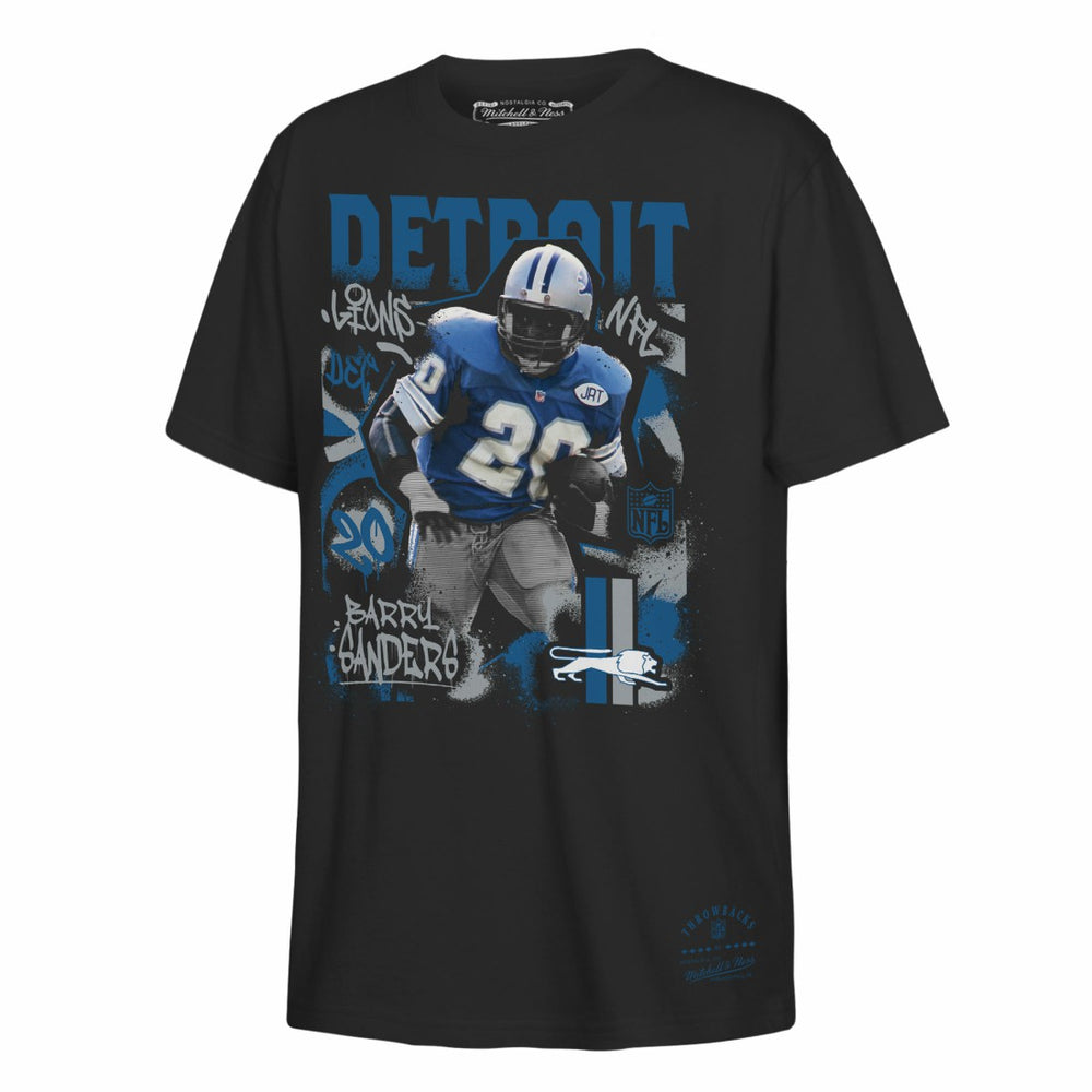 Barry Sanders Detroit Lions Youth Star Player T-Shirt - Black T-shirts