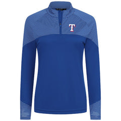 Texas Rangers Levelwear Women's Classic Stripes Insignia 2.0 Raglan Quarter-Zip Top - Royal Tops